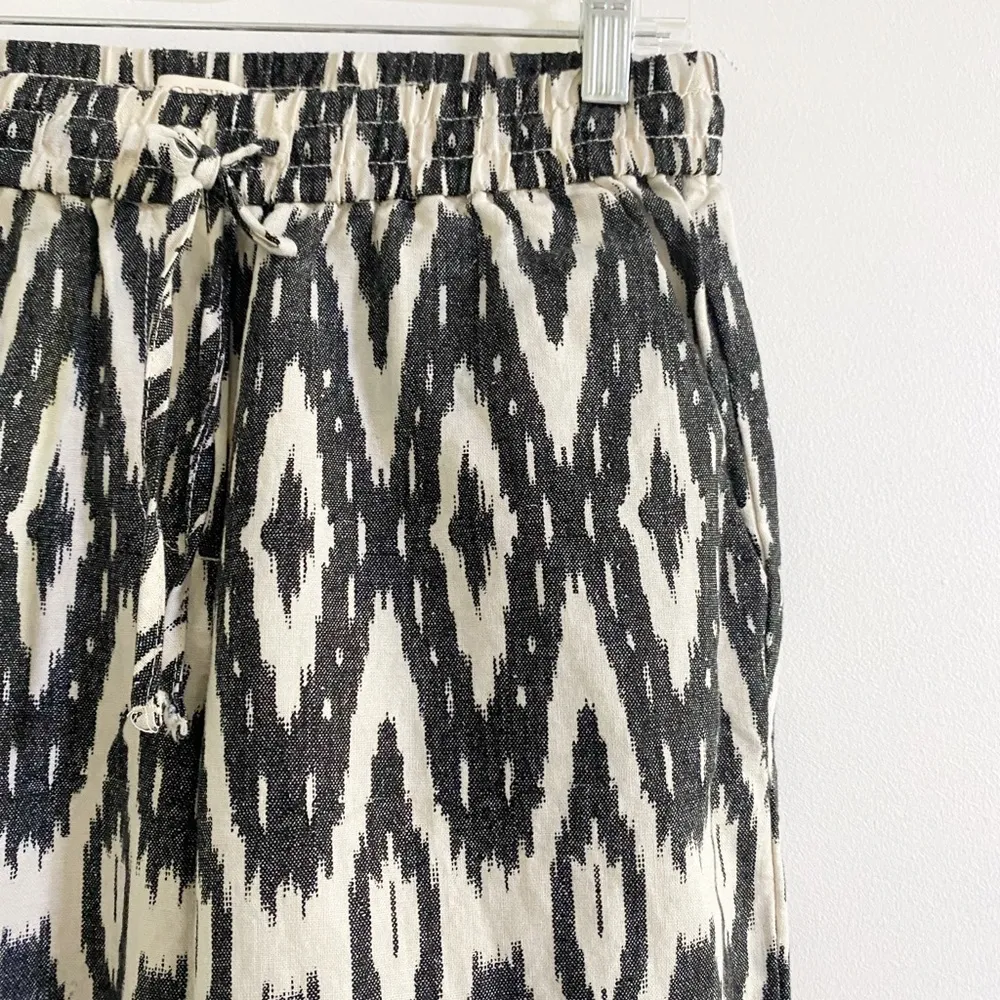 J. Crew Geometric Linen Blend Pull On Casual Pants Women’s Size 0 - Image 2