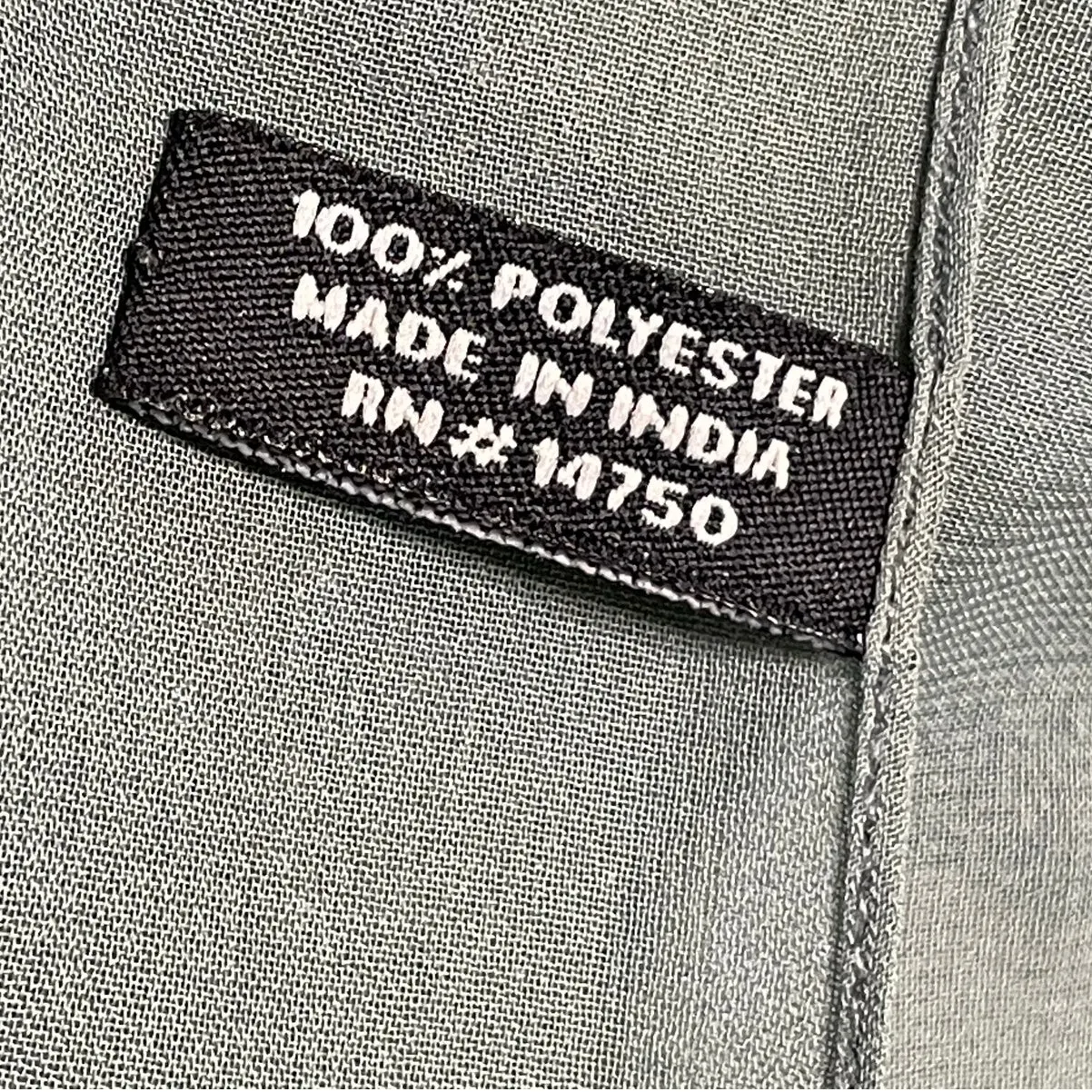 Sheer Beaded Silver Gray Georgette Long Vintage Scarf - Image 5