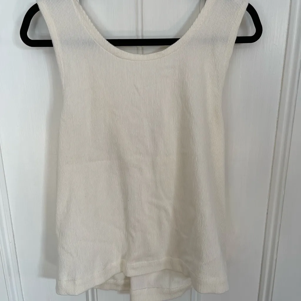 Madewell Ottoman Jacquard Cross Back Tank Size XL - Image 3