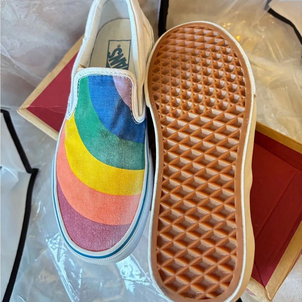 Vans Classic slip on rainbow white - Image 4
