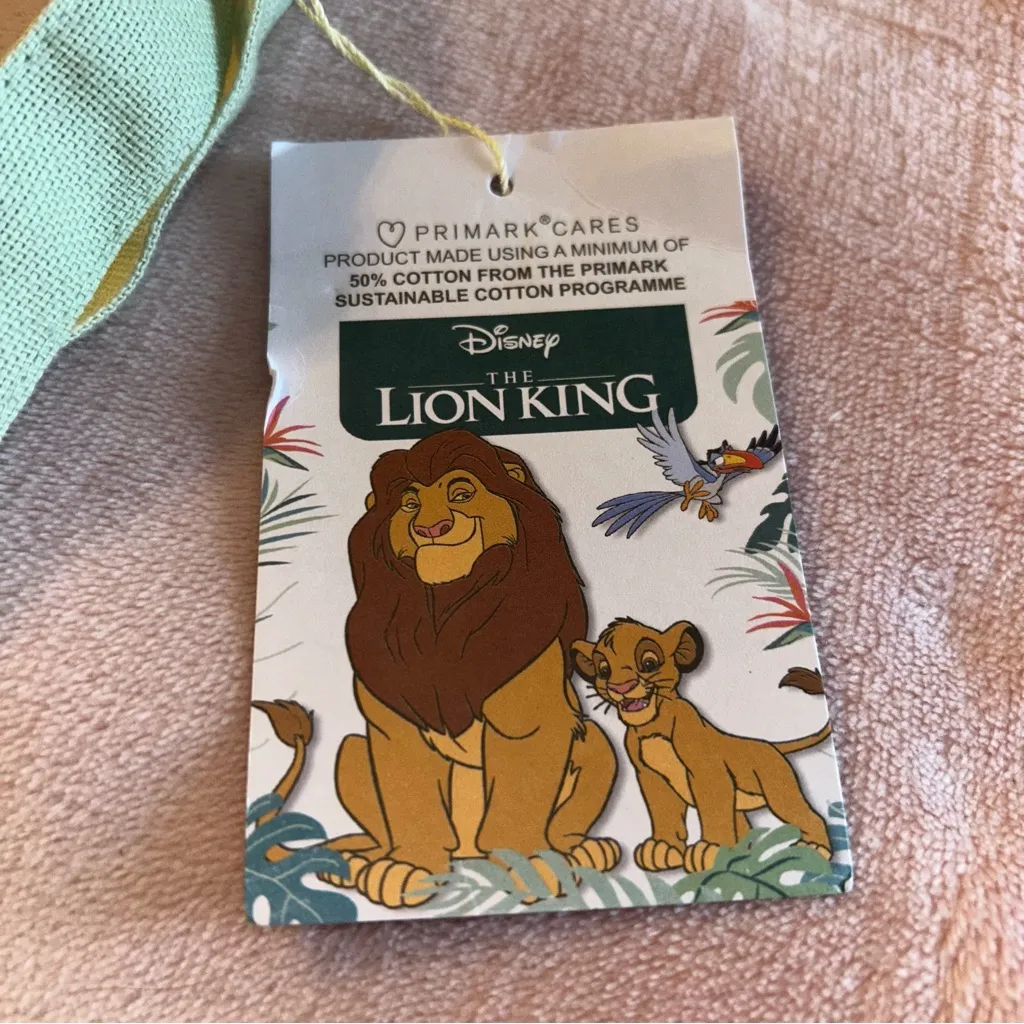 Lion King light green cotton tote bag with young Simba and Zasu flawed - Image 3