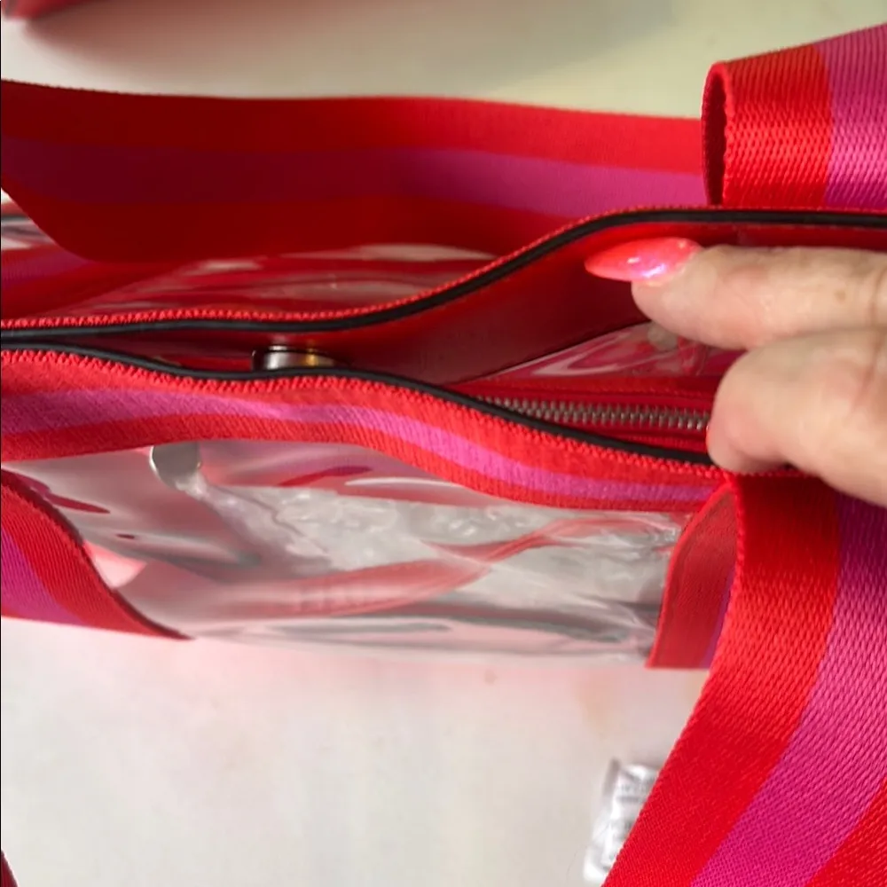 Clear Tote Bag with Red Accents - Image 8