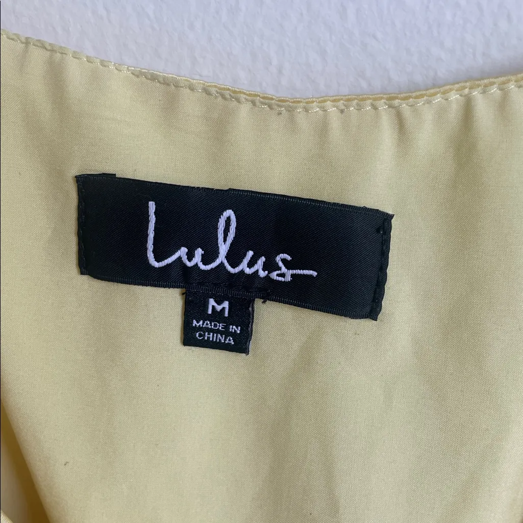 Lulu’s That Song Yellow Satin Bodysuit - Image 4
