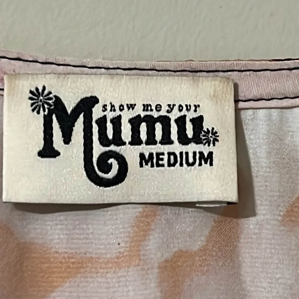 Show Me Your MuMu medium womens floral tunic cover up sheer blouse pink black - Image 3