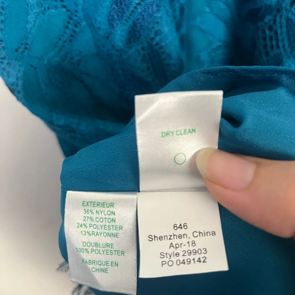 Lilly Pulitzer Kayleigh Tidal Wave Fern Gallery Scallop Lace Shift Dress 14 New - Image 12