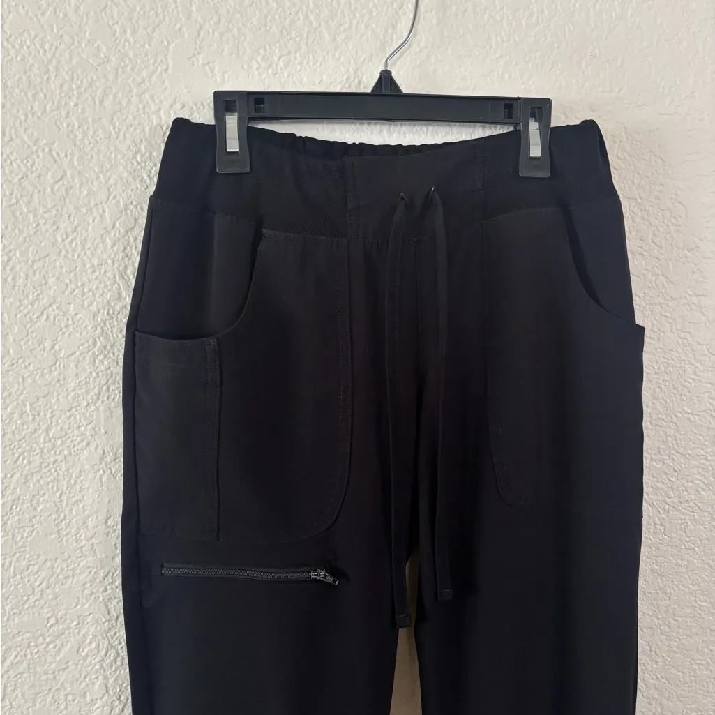 Cherokee Black  Scrub Joggers Elastic Waistband Tapered Fit - Image 3