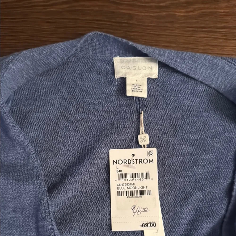 Caslon Blue Button Cardigan Sweater WL - Image 2