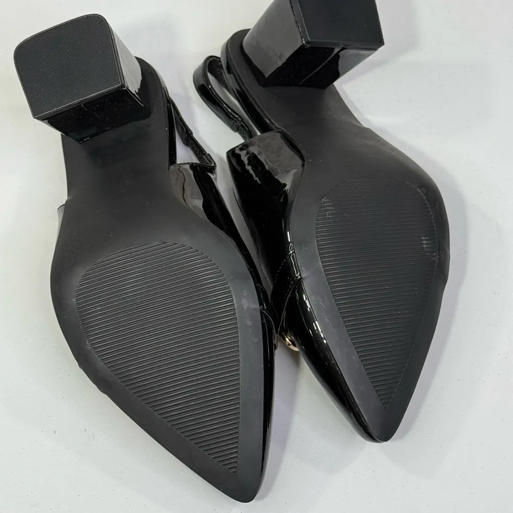 TORRID Pointed Toe Slingback w Block Heel & Horsebit Buckle Black-8W - Image 5