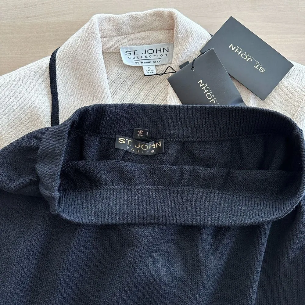 NEW St. John Collection Suit Womens 6/8 Santana Knit Jacket Skirt Blazer Set - Image 11