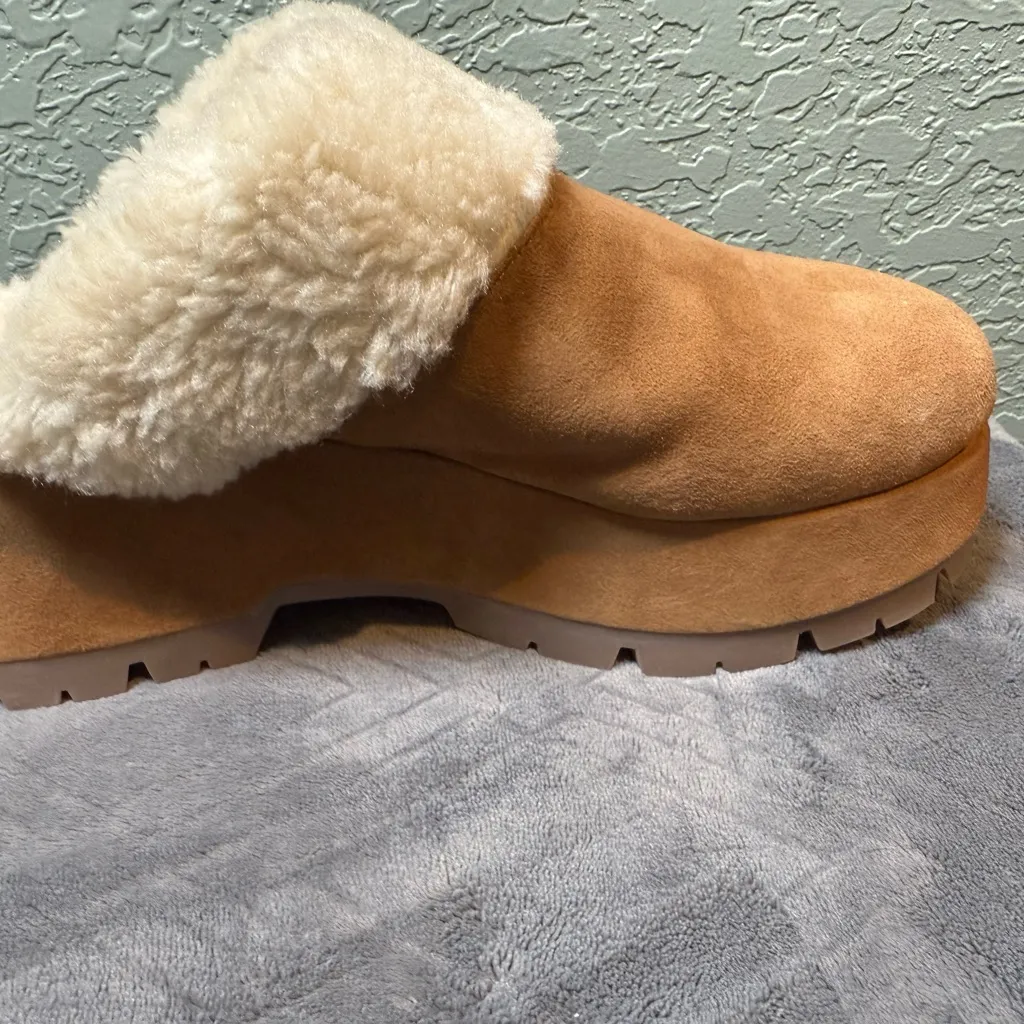 Steve Madden Tan Suede Fur-Lined Mules - Image 4