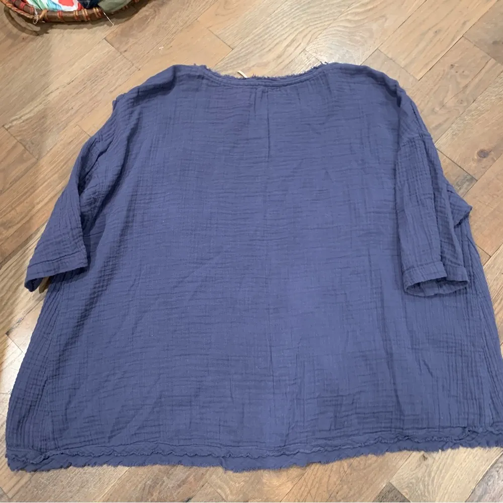 COPY -  All Set Gauze Layered Fringe Slouchy Relaxed Blouse Top Size… - Image 4