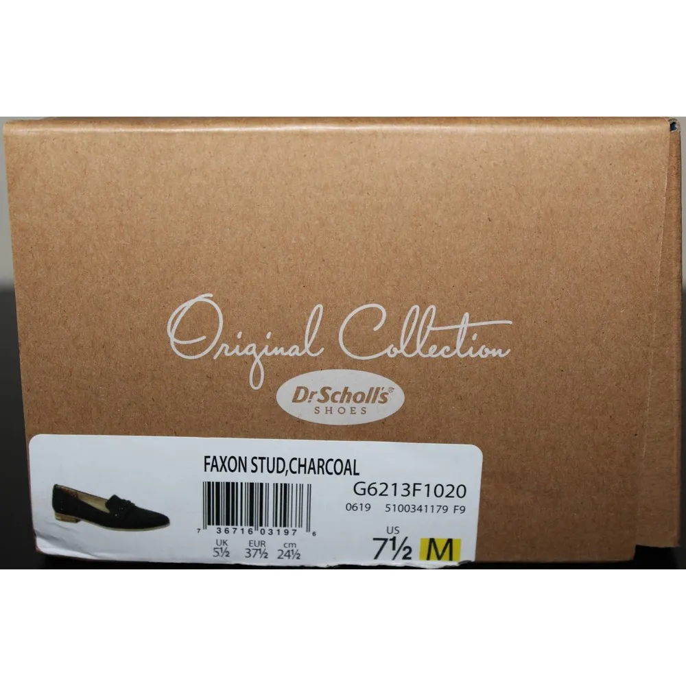 Women's Dr. Scholl's Faxon Studded Slip On Loafers Charcoal Gray Flats Size 7.5 - Image 10