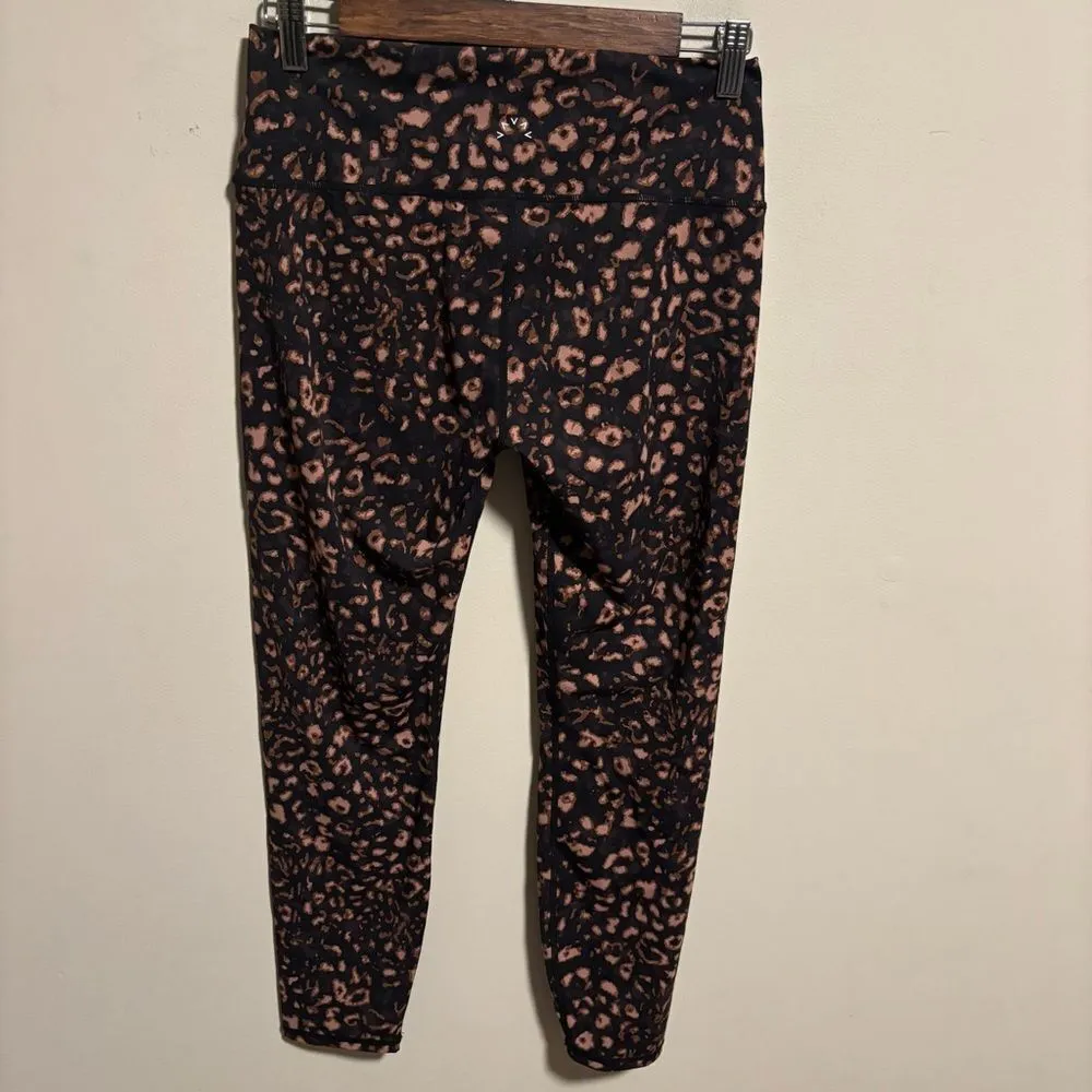 VARLEY Luna High Rise 7/8 textured animal print black brown orange- Size Large - Image 8