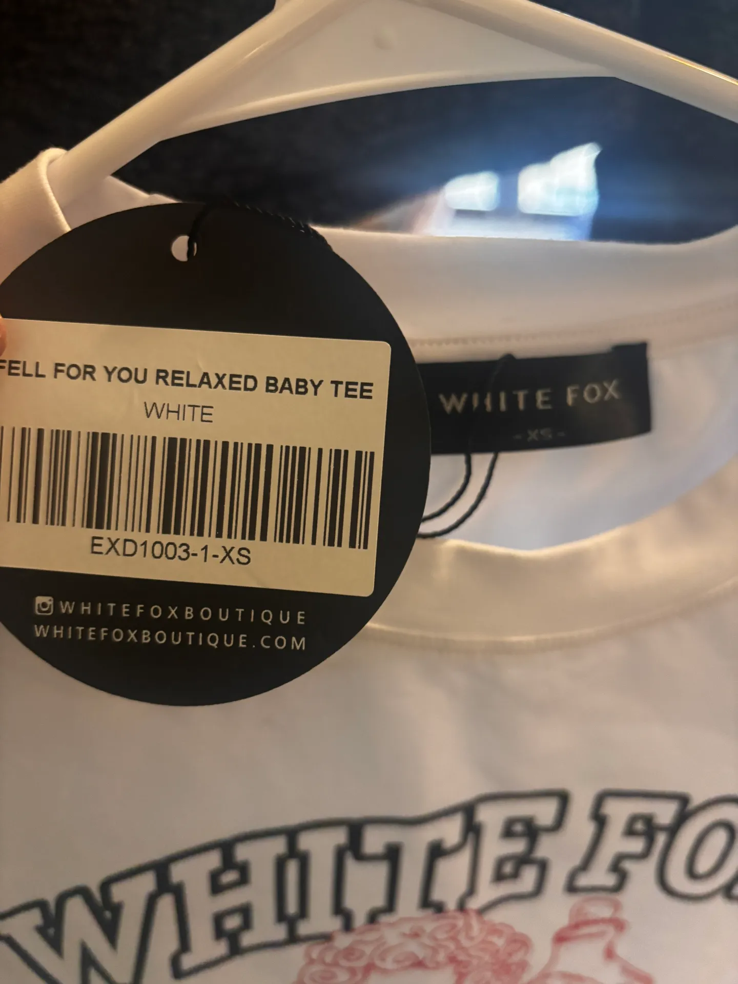 NWT White Fox Mon Cheri Baby Tee - Size XSmall - Image 5