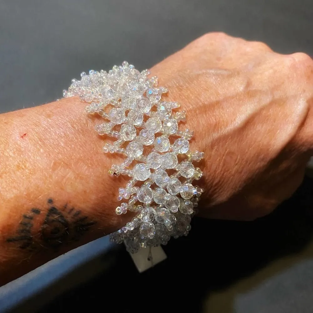 Amrita Singh  Clear Crystal Beaded Bracelet - Image 4