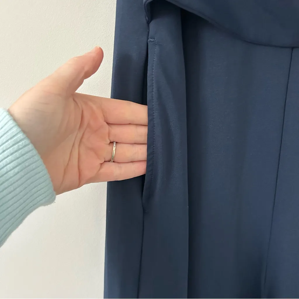 Halara U Back Sleeveless Casual Wide Leg Jumpsuit Dark Sapphire Blue NWT L - Image 5