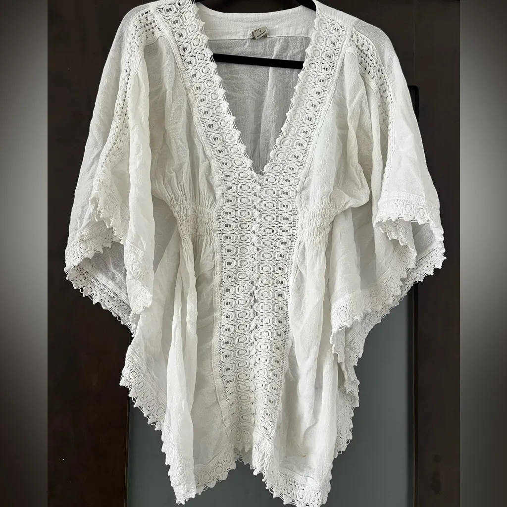 White Lace Kaftan Top - Image 2