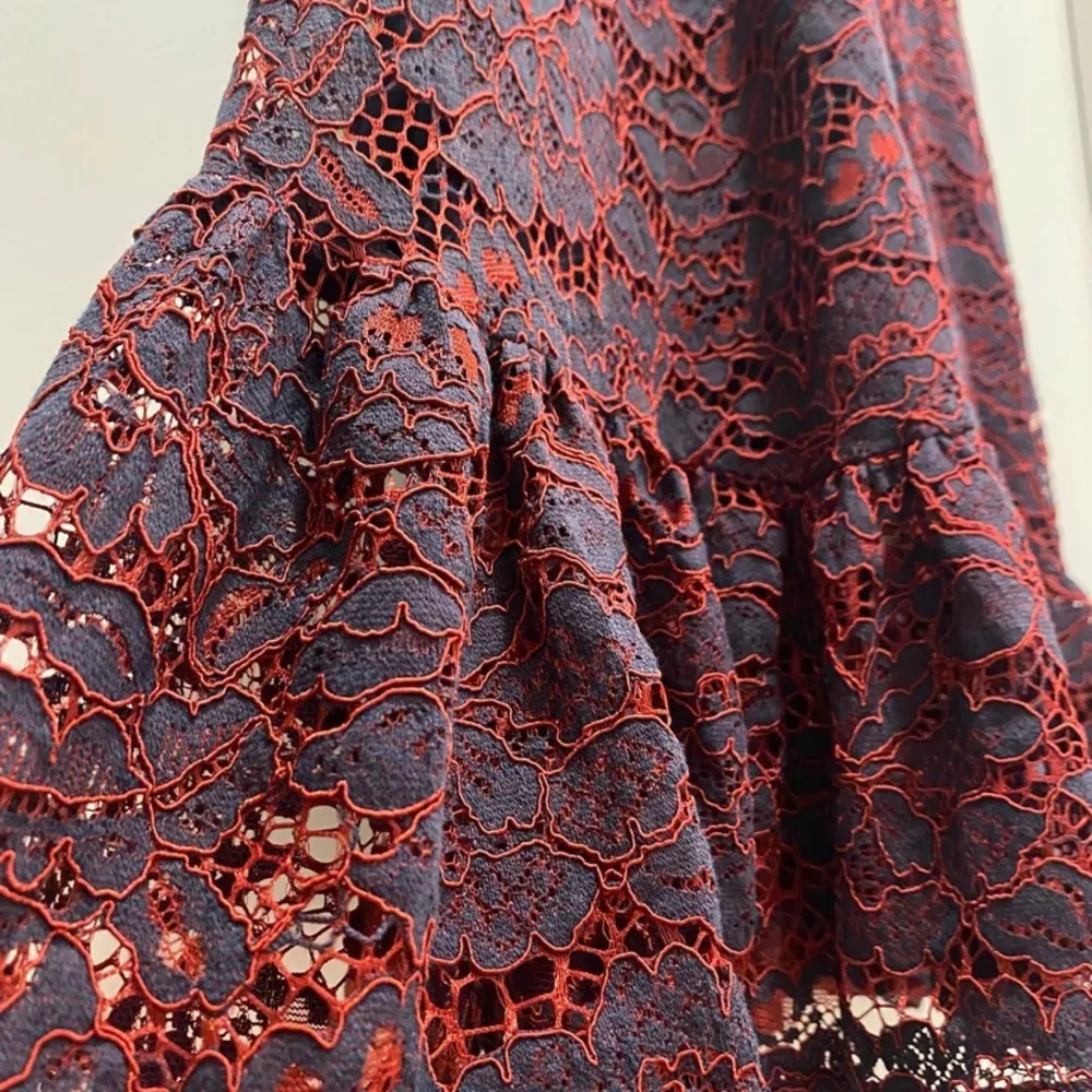 ModCloth A Night Like This Navy Sleeveless Midi Dress With Red Lace Overlay - Image 8