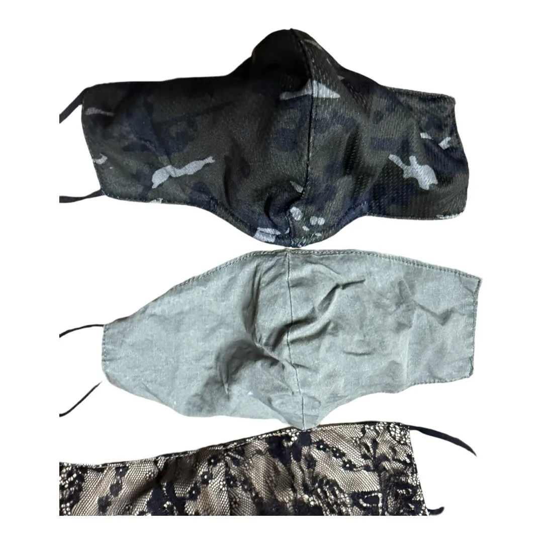 3 pack lace camo green adjustable masks cloth masks cold season fall winter - Image 3