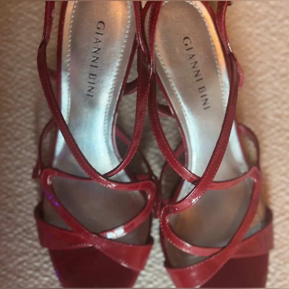 Gianni Bini Cherry Red Crisscross Heels Size 9.5 - Image 7
