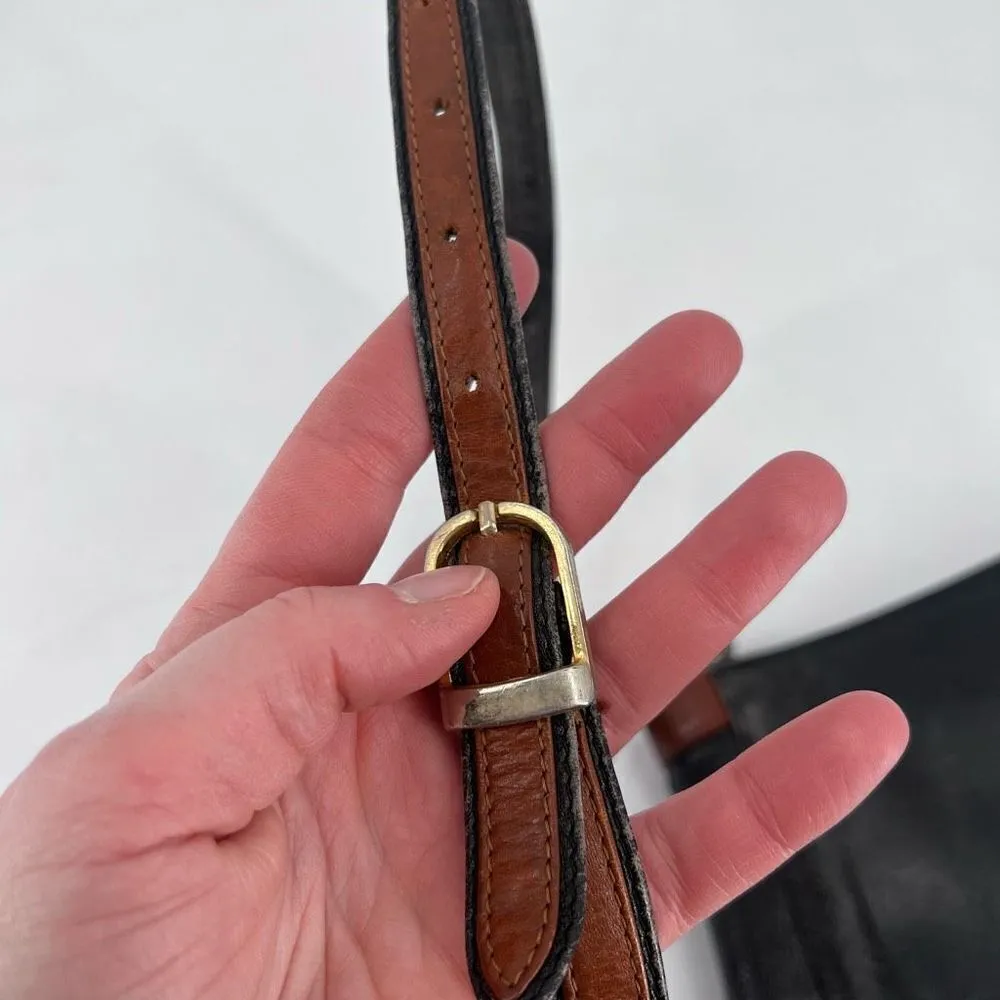 Vintage Collezioni Tiziano Ferrari Accordian leather crossbody bag purse‎ Brown - Image 11