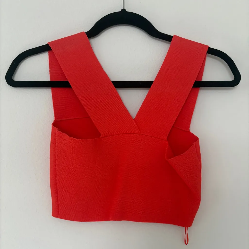 A.L.C. Ali Crop Top Coral Sunset Y2K Banded Sleeveless Square Neckline - Image 4