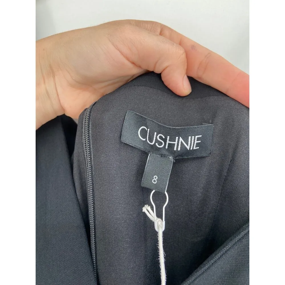 Cushnie Solid Black Sleeveless Plunging Split Flare Leg Jumpsuit Size 8 NWT - Image 6