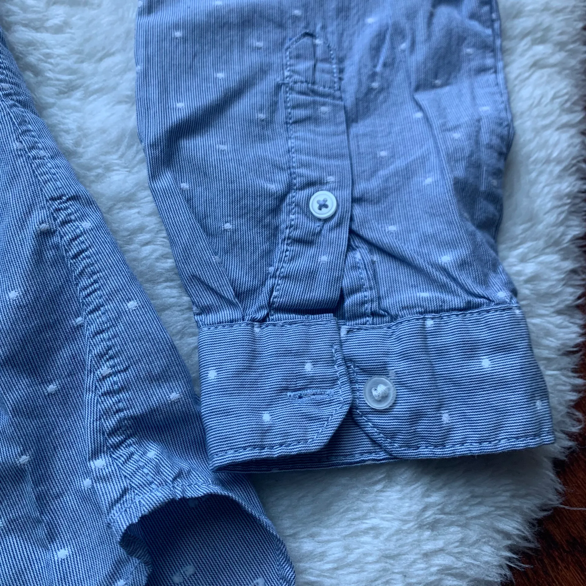 Blue Polka Dot Classic Button Down Shirt - Image 4