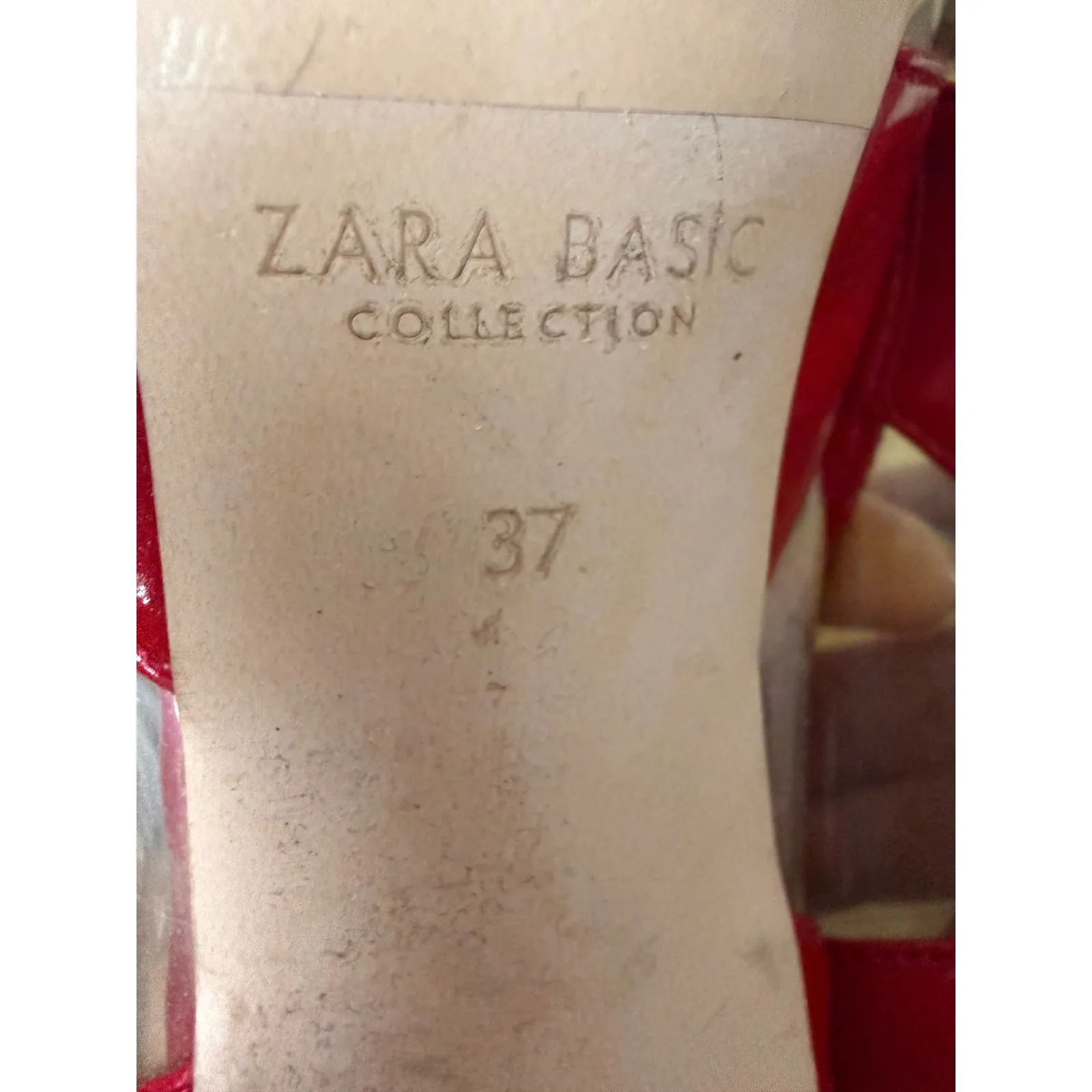 Zara Red Pump Heels Clear Cut Out Pointed Toe Size EU 37 US 7 Sexy Formal - Image 8