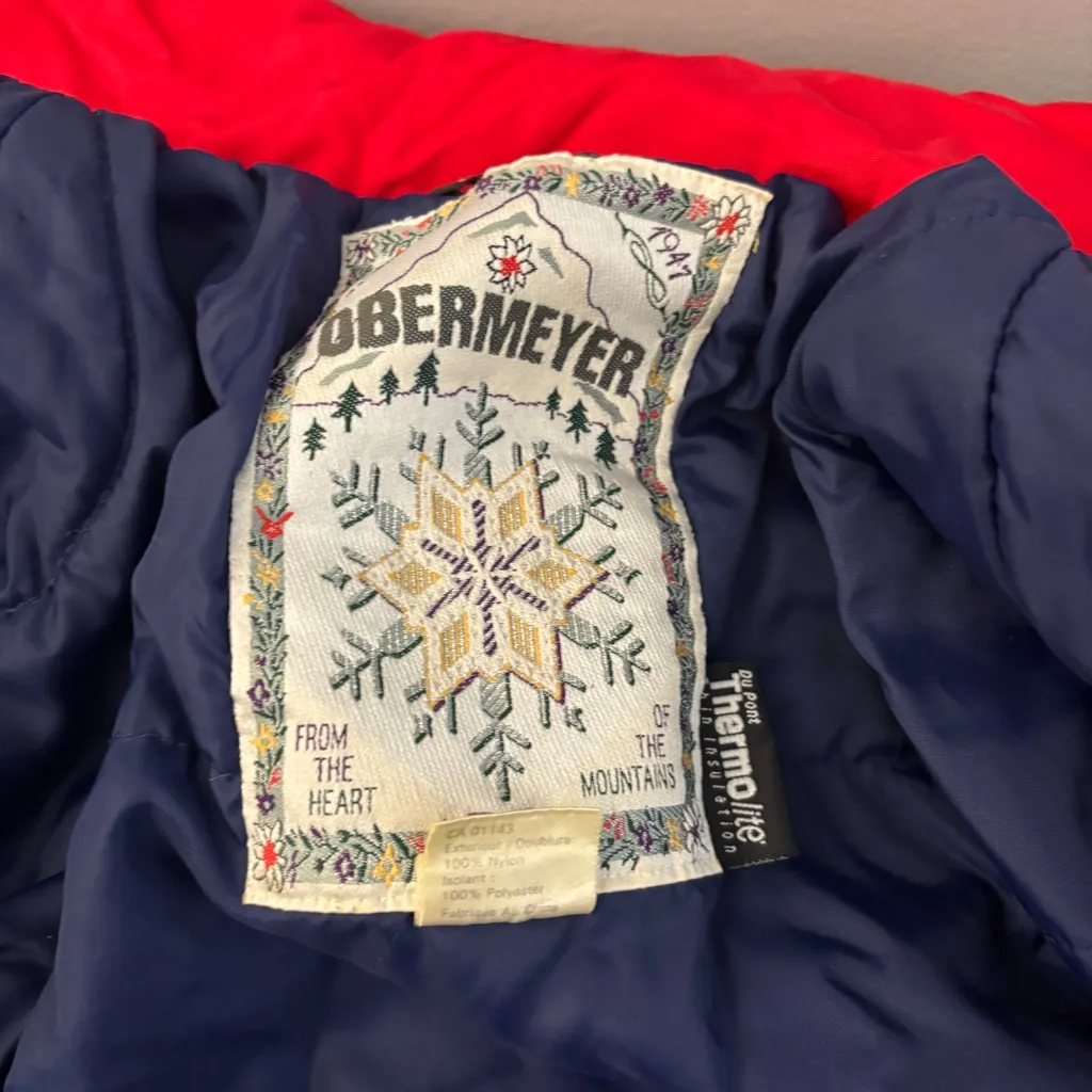 Obermeyer Ski Jacket Navy Blue Cinch Waist Women’s 90’s Vintage Embroidered - Image 4