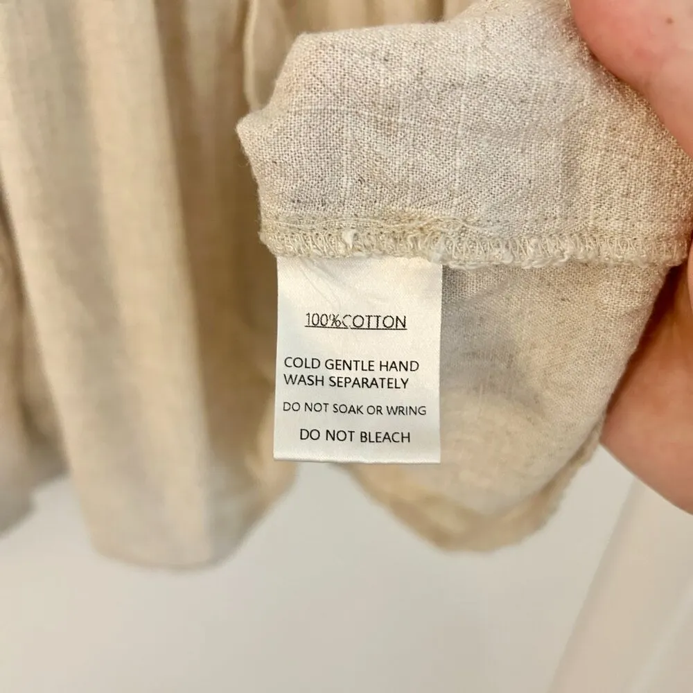 Princess Polly The Sandy Mini Oversized Dress Natural Lower Impact Size S/M - Image 9