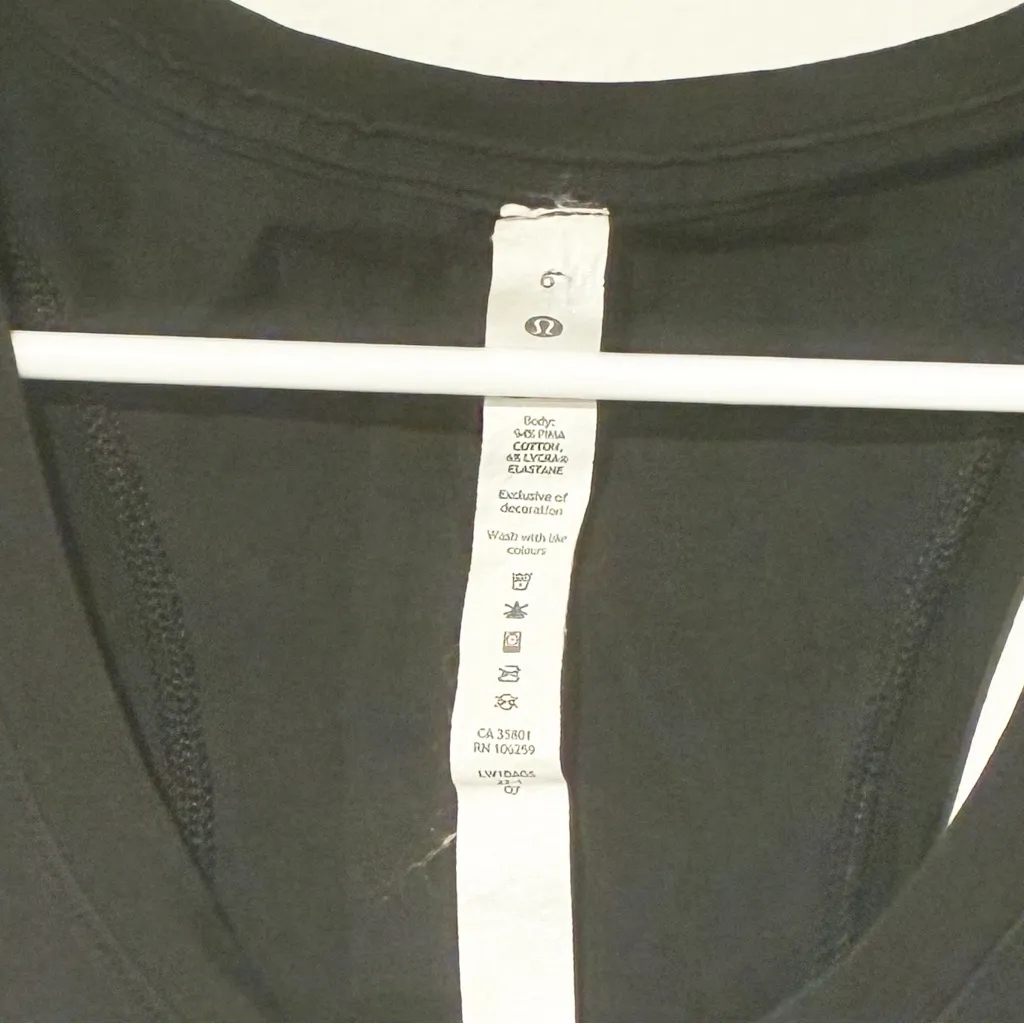 Lululemon Athletica Black Women's Tank Top Size 6 Racerback Athletic Workout - Image 2