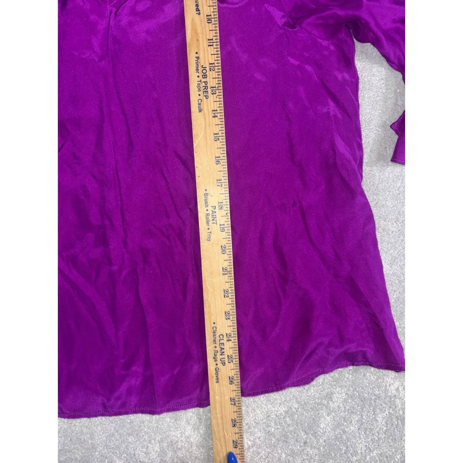 La Roque Purple Silk Blouse Boho Pullover‎ Ruffle Sleeves One Size Women's - Image 6