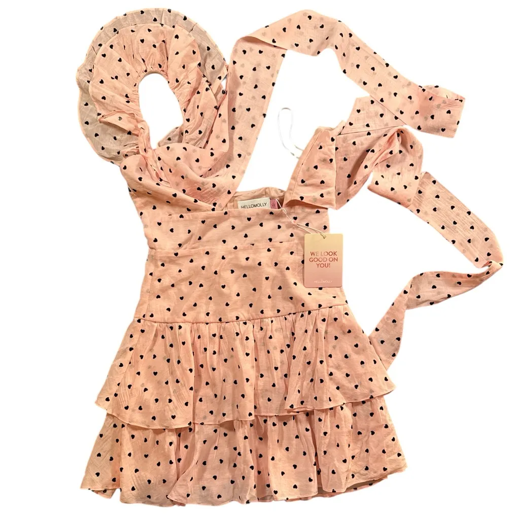 Hello‎ Molly One Shoulder Pink Heart Dress - Image 3