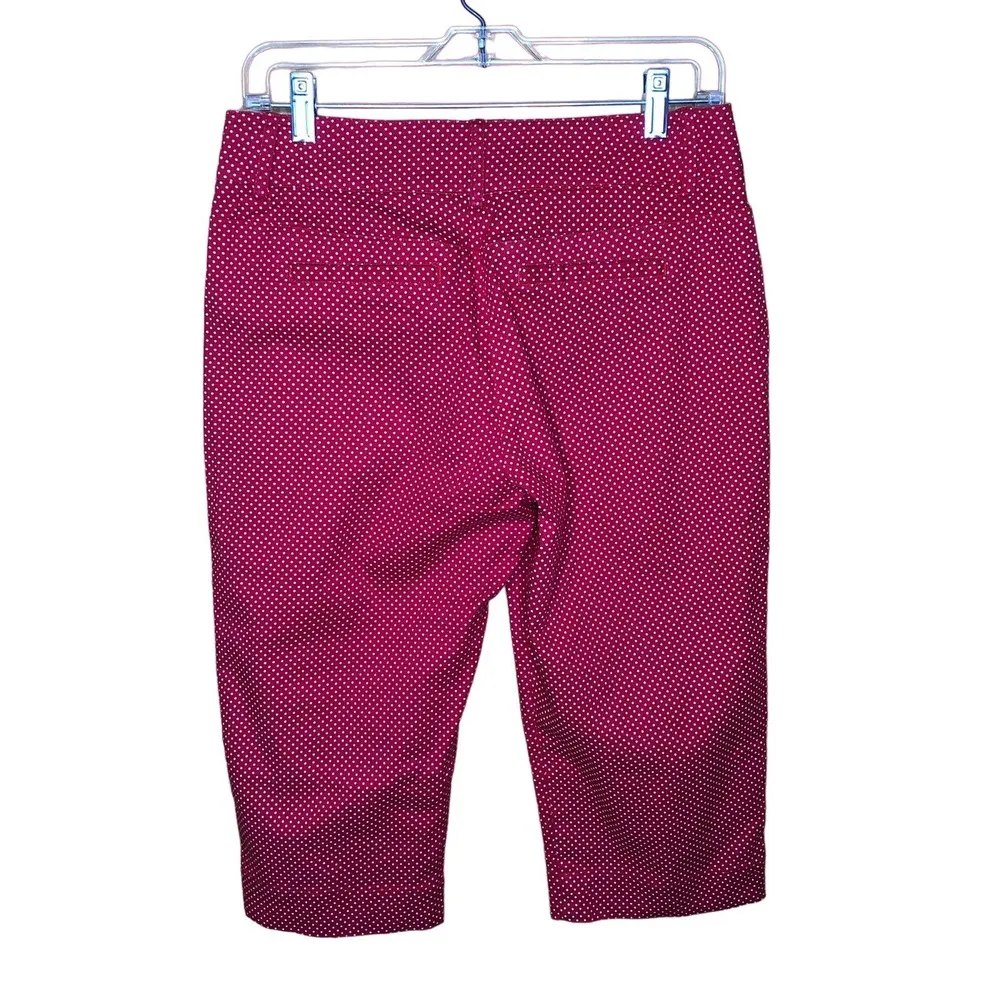 Larry Levine Red Polka Dot Skimmer Capri Pants 8 - Image 2