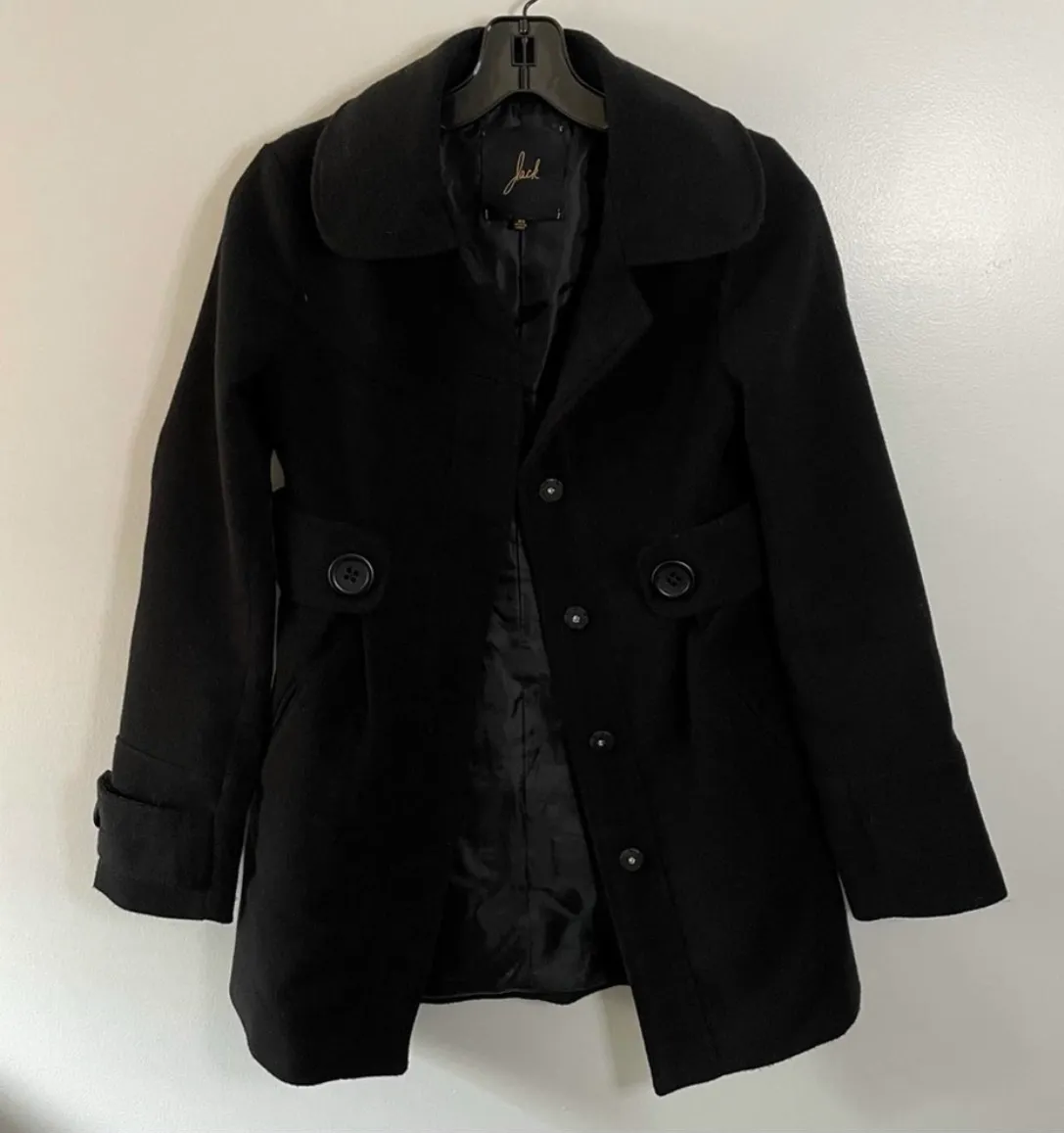 Felted Pea Coat Black - Image 2