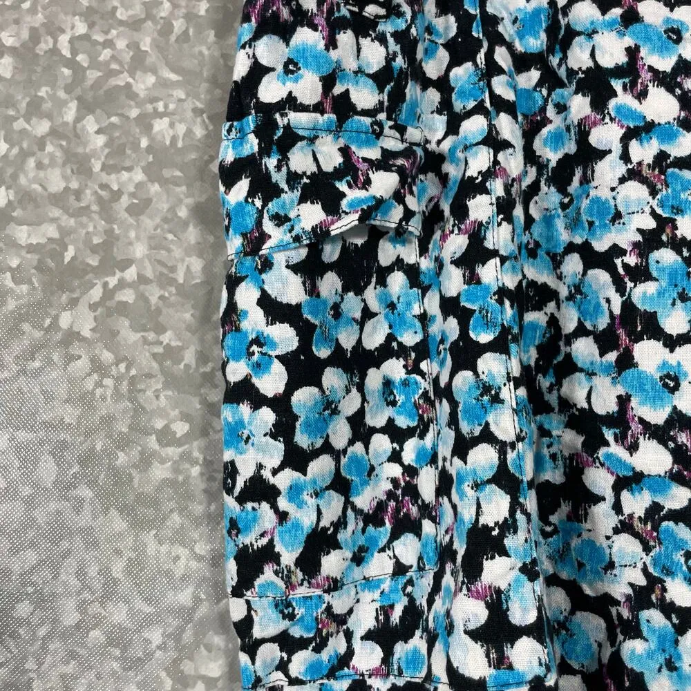 Future Collective Women's Plus Size Blue & Black Cargo Wrap Mini Skirt - Image 3