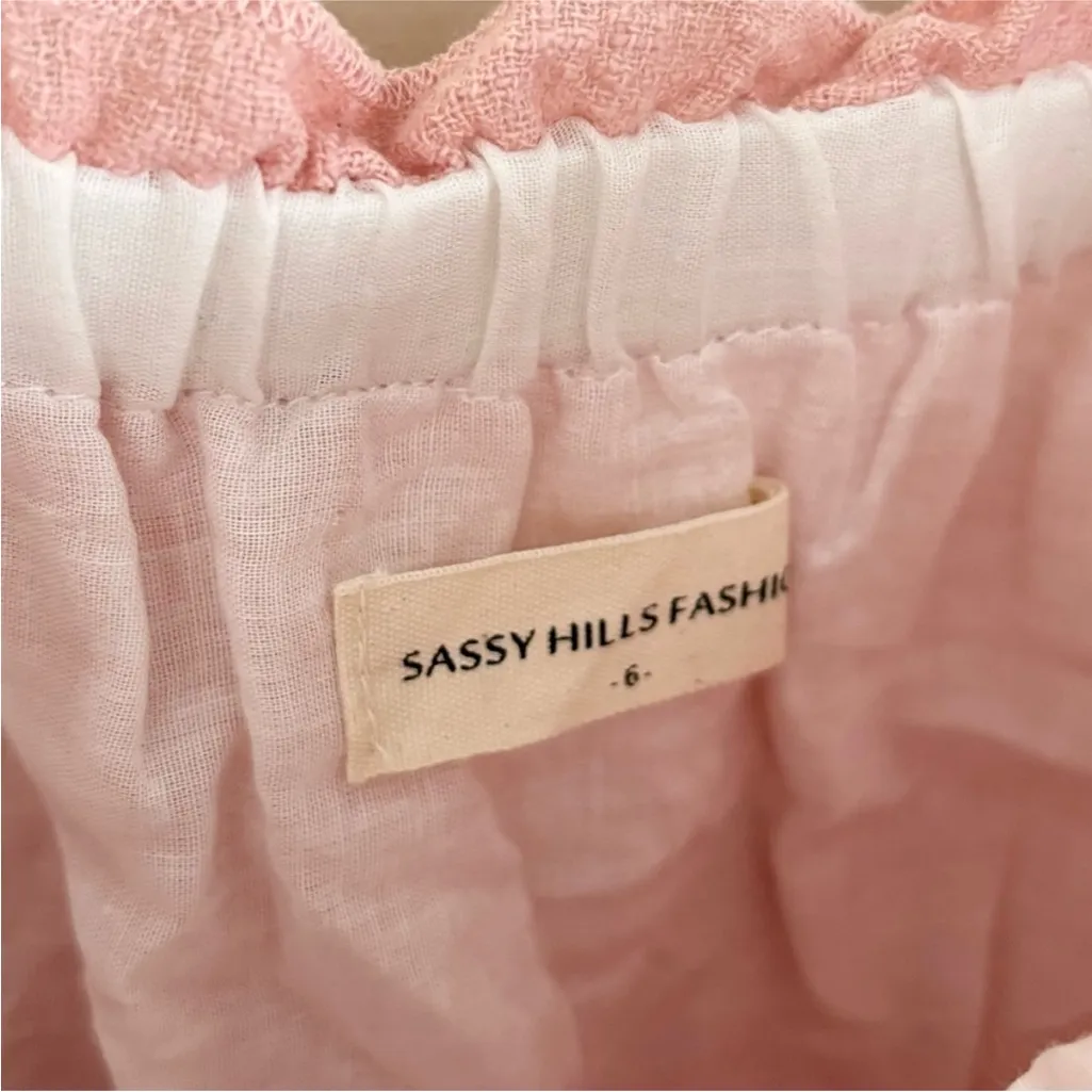 💥 Sassy Hills Fashion Light Pink Ruffle Sundress Size 6 - Image 3