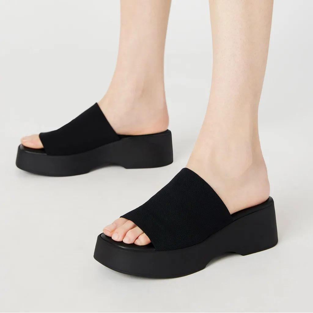 Women’s Steve Madden Slinky 30 Black Slide Platform Y2K Shoes Sz 10 - Image 4