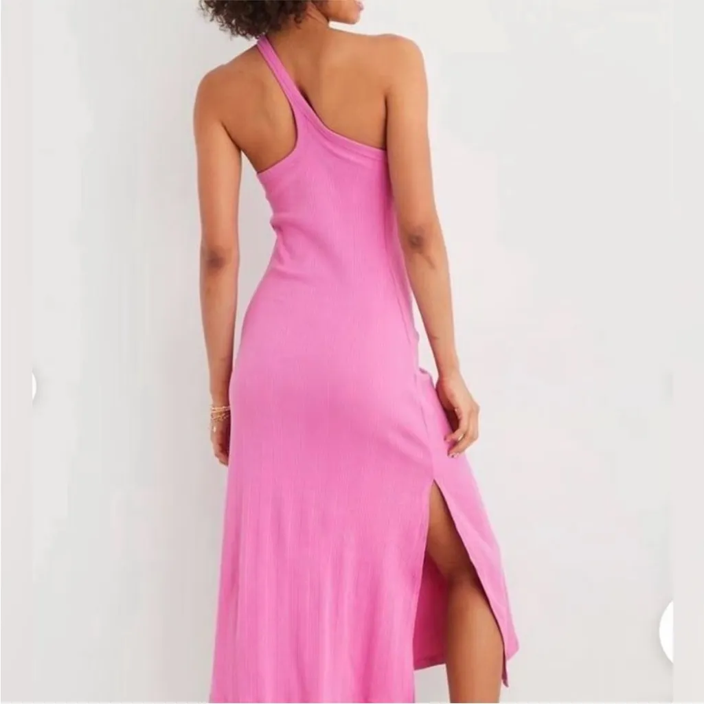 NWT Aerie One Shoulder Ribbed Midi Dress Size Medium - Image 2