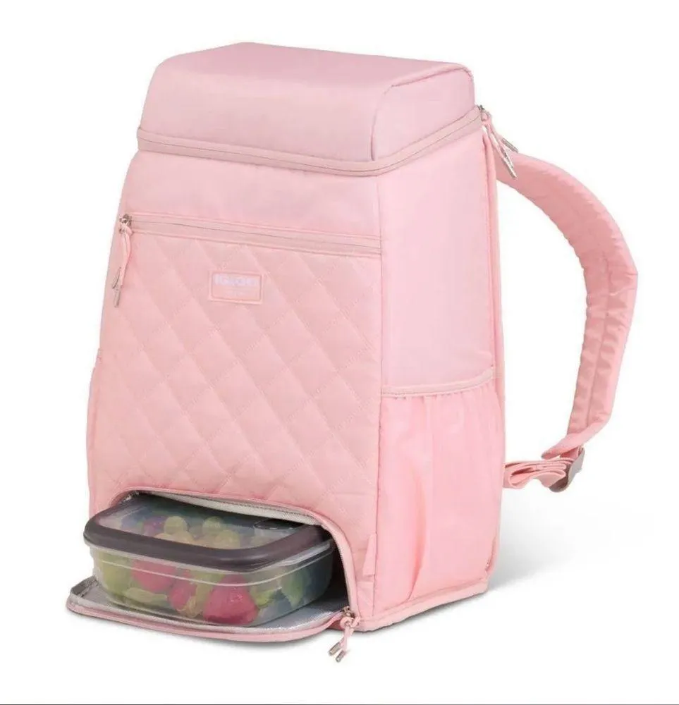 Igloo Cooler Backpack 9QT Leakproof Rose Quartz MaxCold Duo Soft Backpack Pink - Image 8