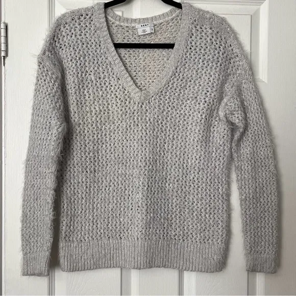 DKNY Fuzzy Chunky Knit Sweater - Size S - Image 10