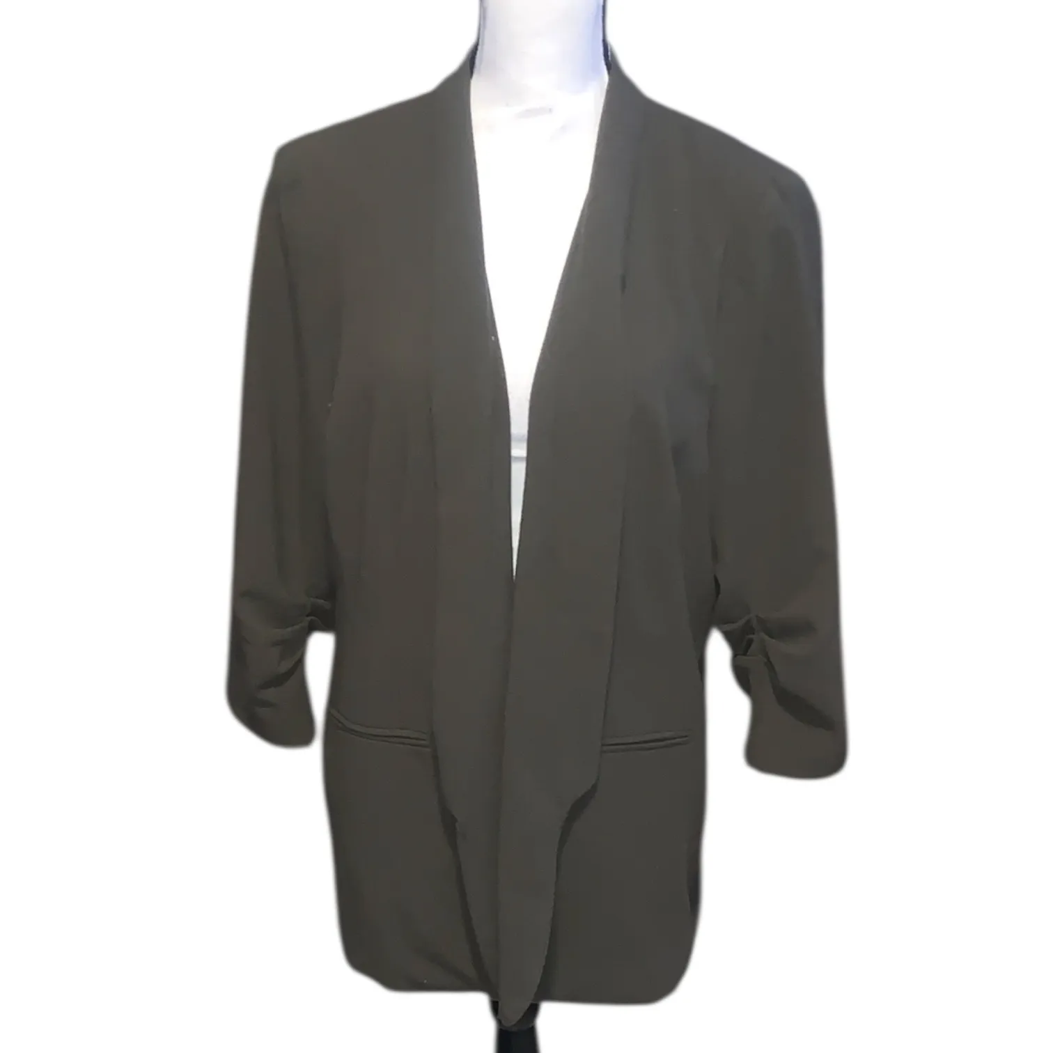 Apt. 9 Women's  Open-Front Long Boyfriend Blazer 3/4 Ruched Sleeves - Image 2