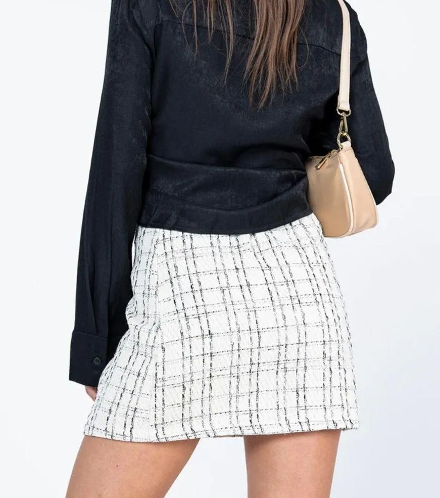 — CAROLINE MINI SKIRT MULTI, CHIC TWEED SKIRT, NWT, SIZE US 4 - Image 3