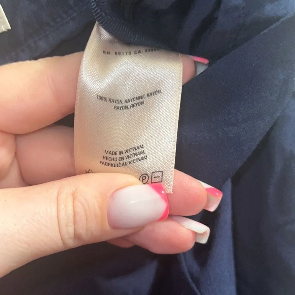 ✨Maeve Canna Culotte Wide Leg Crop Sz 8 Pants Dark Blue Rayon Side Zipper✨ - Image 7