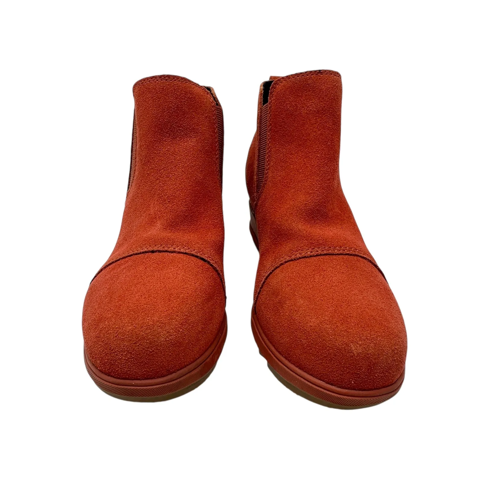 Sorel Evie Booties Boots Pull-On Wedge Heel  Waterproof Suede Red Size US 8‎ - Image 2