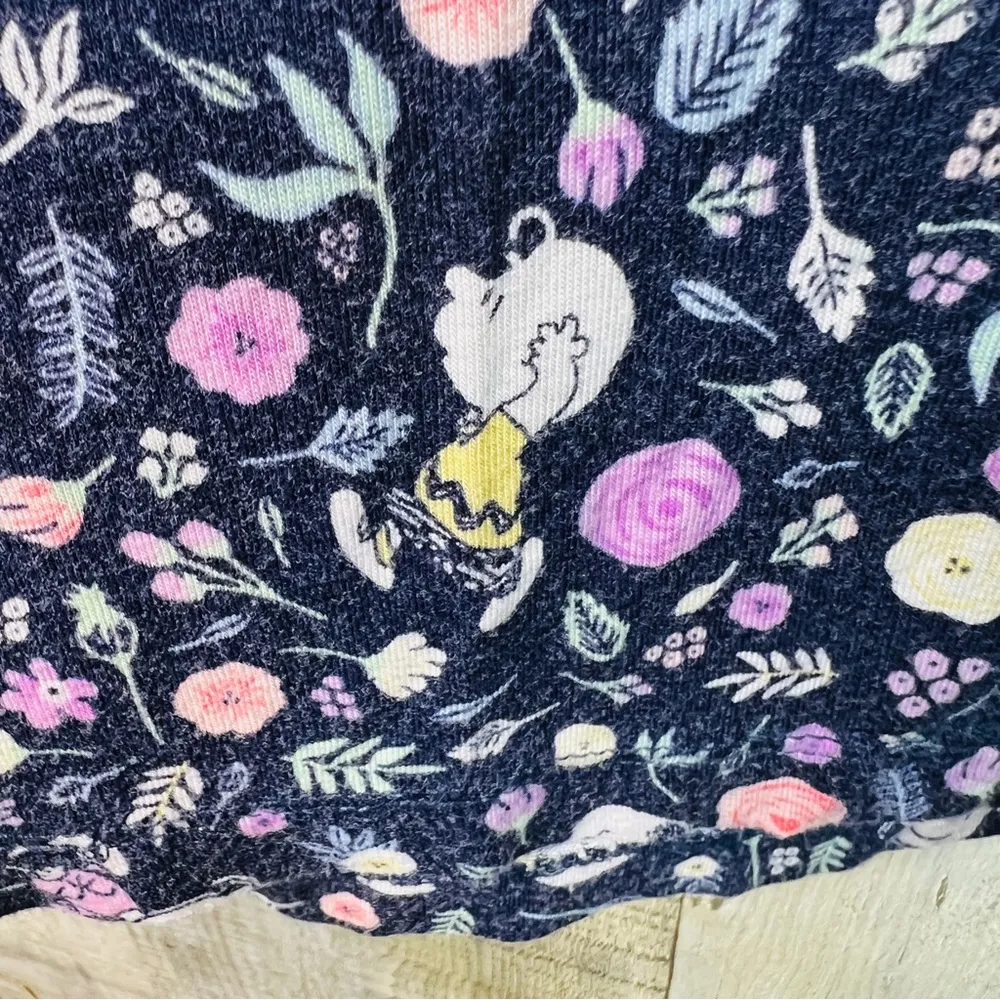 Peanuts Medium Cartoon Characters & Floral Pattern w/Pockets & Stretch Waistband Blue - Image 5