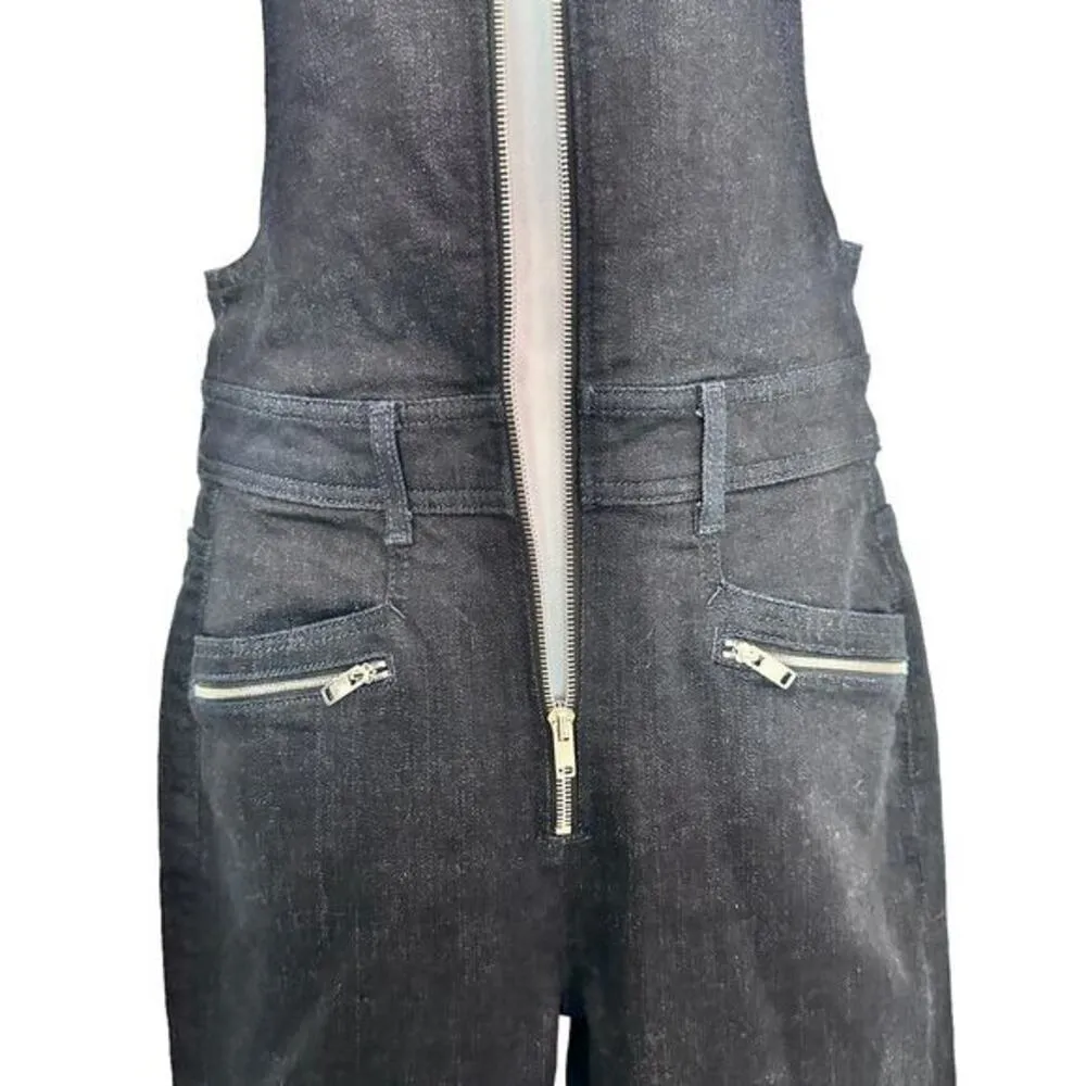 NWT‎ 7 For All Mankind Denim Zip Front Jumpsuit Jean Overalls Dark Blue sz XS - Image 13