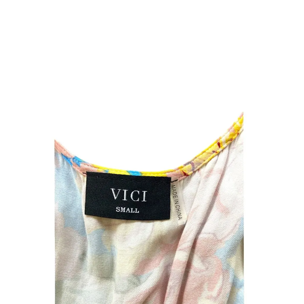 Vici Floral Jumpsuit Blue Size S - Image 3