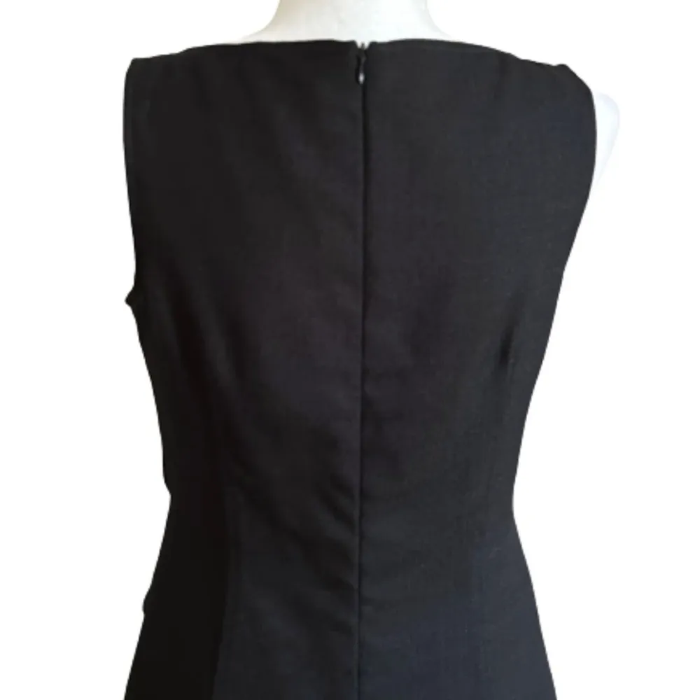 David Meister Dress Black Sleeveless Bow Waist Sheath Cocktail Dress Size 4 - Image 6